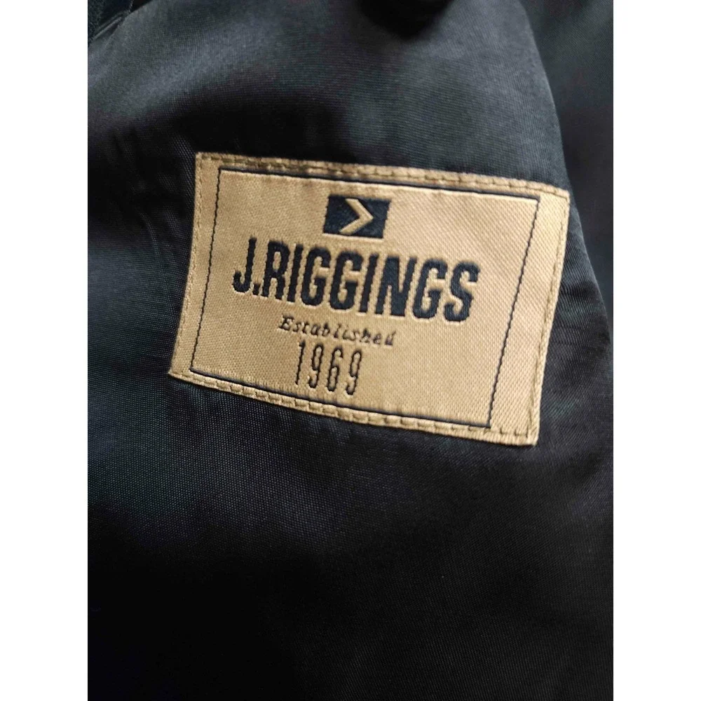 Vintage 80s‎ 90s J Riggings Suit Jacket Mens 38 Black Wool Preppy Corporate Goth